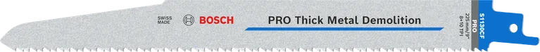 Hoja de demolición de metal grueso Bosch PRO con diseño de dientes 2x2.