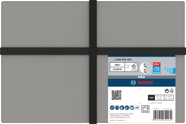 Hoja de demolición de metal grueso Bosch PRO S1130CF 100 uds.