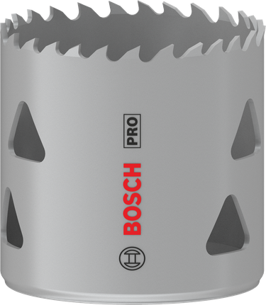 Sierra de corona multimaterial Bosch PRO roscada de 51 mm.