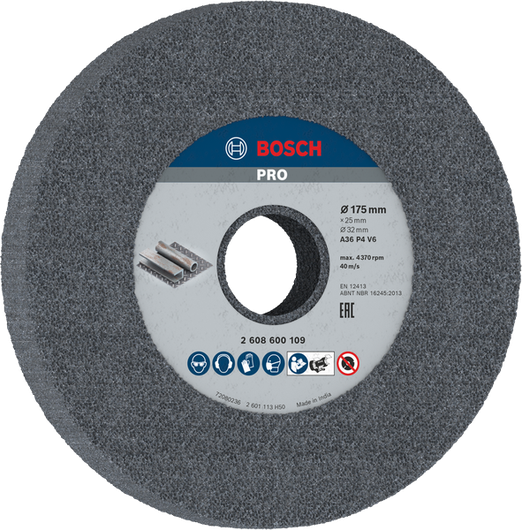 Muela abrasiva para metal Bosch PRO 175x25x32 mm G36.