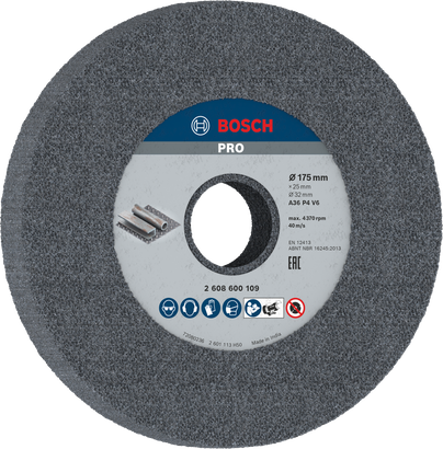 Muela abrasiva para metal Bosch PRO 175x25x32 mm G36.