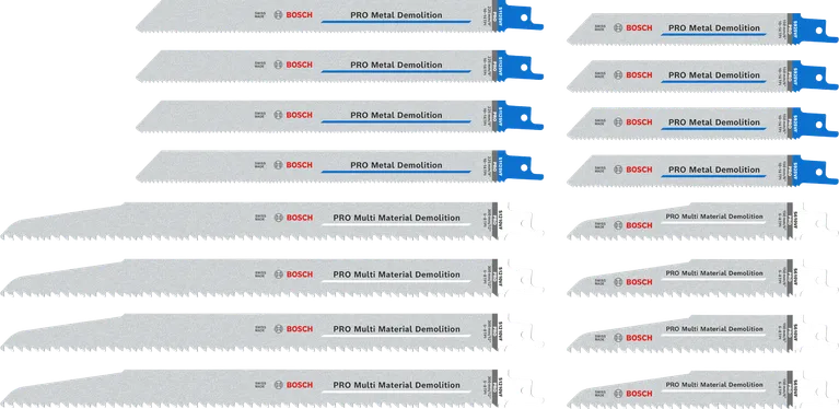 Juego de hojas de demolición Bosch PRO Tough Box, 16 piezas.