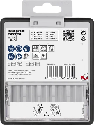 Juego de hojas de sierra de calar Bosch PRO para metal y aluminio, 92 mm, 10 piezas.