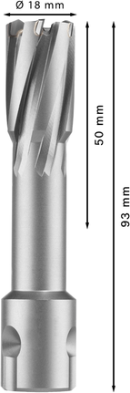 Fresa anular Bosch PRO Metal TCT 18x50x93 mm.