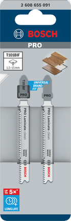 Hojas de sierra de calar Bosch PRO Laminate clean T101BIF 83 mm 2 uds.