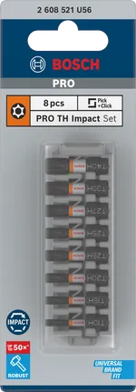 Bosch PRO TH Juego de puntas de impacto, 8 piezas.