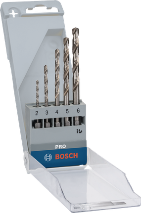 Juego de brocas helicoidales hexagonales Bosch PRO Metal HSS-G, 5 piezas.