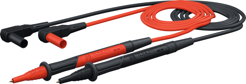 Cables de prueba Bosch MS 90 para medición de voltaje.