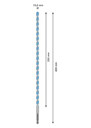 Broca multiconstrucción Bosch EXPERT HEX-9 10x350x400 mm.