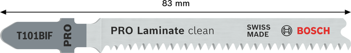 Hoja de sierra de calar Bosch PRO Laminate clean T101BIF, 83 mm.