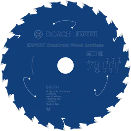 Hoja de sierra inalámbrica Bosch EXPERT Construct Wood T24 de 160 mm.