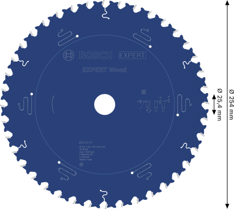 Hoja de sierra circular Bosch EXPERT Wood, 254 mm 40T.