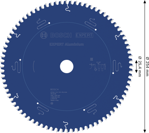 Hoja de sierra circular de aluminio Bosch EXPERT, 254 mm.
