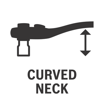 Cuello curvado.