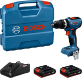 Taladro a batería Bosch GSB 18V-65 con maletín y baterías.