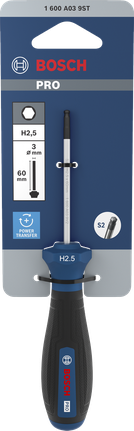 Destornillador Bosch PRO H2,5 x 60 mm con mango ergonómico.