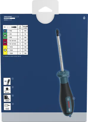 Juego de desatornilladores PRO PH/PZ/SL/TX, 6 piezas