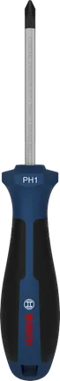 Destornillador Bosch PH1 x 75 mm con mango ergonómico.