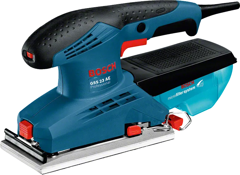 Lijadora orbital Bosch GSS 23 AE con sistema de microfiltro.
