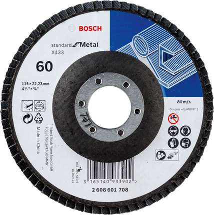 Bosch X433 Standard for Metal Flap Disc 115mm G60.