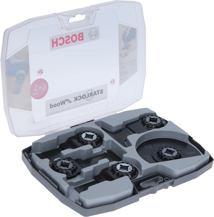 Bosch Starlock Set for Wood saw blades in case.