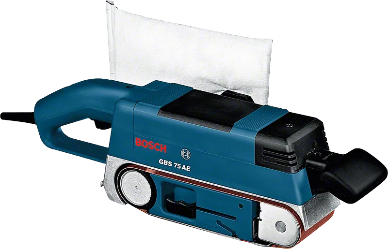 Bosch GBS 75 AE belt sander with dust bag.