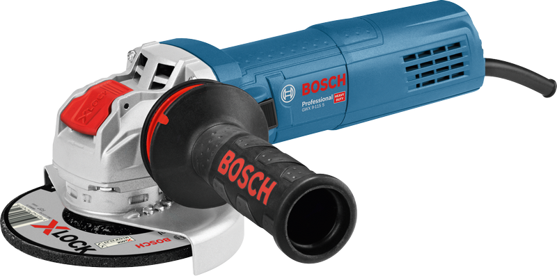 Bosch GWX 9-115 S angle grinder with X-LOCK system.