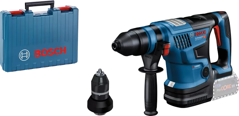 Bosch GBH 18V-34 CF rotary hammer with case and chuck.