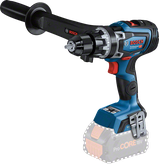 Bosch GSB 18V-150 C cordless combi drill with side handle.
