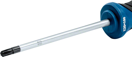 Bosch T25×100 screwdriver with long S2 steel shaft.
