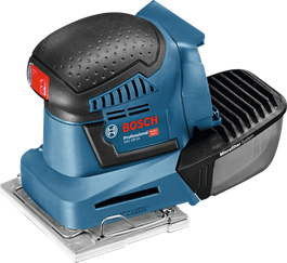 Bosch GSS 18V-10 cordless orbital sander with microfilter.