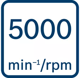Prędkość obrotowa bez obciążenia 5 000 min-1/obr./min 
