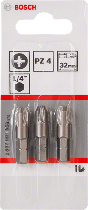 Zestaw 3 bitów wkrętakowych Bosch PZ4 32 mm.