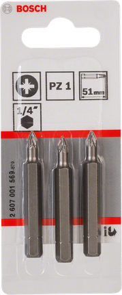 Zestaw bitów do wkrętaka Bosch PZ1 Extra Hard 51 mm.
