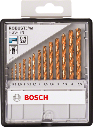 Zestaw wierteł HSS-TiN do metalu Bosch , 13 elementów.