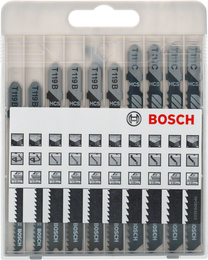 Zestaw 10 brzeszczotów do wyrzynarki Bosch Basic for Wood.