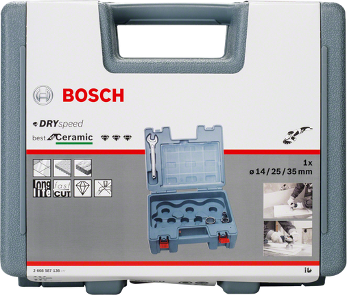 3-częściowy zestaw diamentowych frezów DrySpeed ​​Bosch do ceramiki.