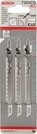 Brzeszczoty do wyrzynarki Bosch T 301 CD, opakowanie 3 szt.