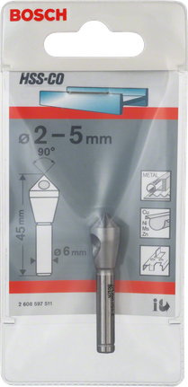 Wiertło stożkowe skośne Bosch 2-5 mm do metalu.
