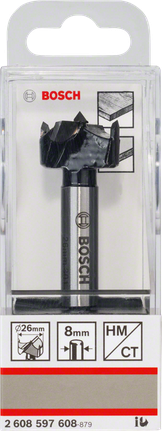 Frez 26 mm do drewna z końcówką Bosch do zawiasów.