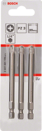 Zestaw trzech bitów wkrętakowych Bosch PZ3 89 mm.