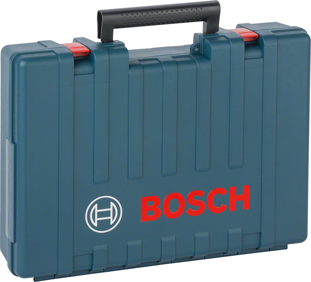 Plastikowa walizka Bosch K, solidna skrzynka do przechowywania narzędzi.