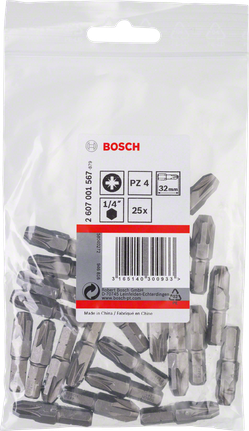 Zestaw bitów do wkrętaków Bosch PZ4 Extra Hard 32 mm.