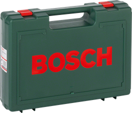 Plastikowa obudowa Bosch z uchwytem i czerwonymi zatrzaskami.