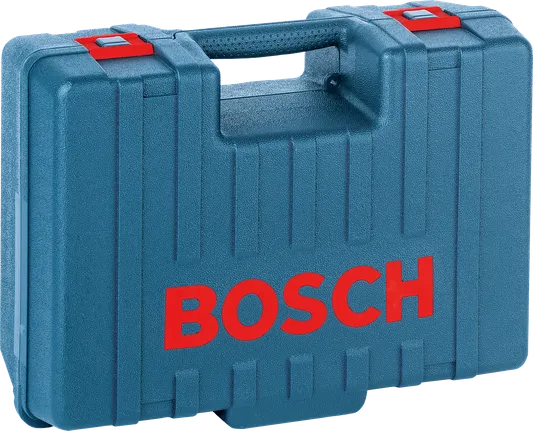 Walizka plastikowa Bosch z uchwytem do przechowywania narzędzi.