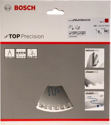Bosch Top Precision najlepszy do pił MultiMaterial 165×20 mm.