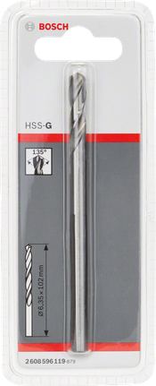 Wiertło Bosch HSS-G 6,35×102 mm.