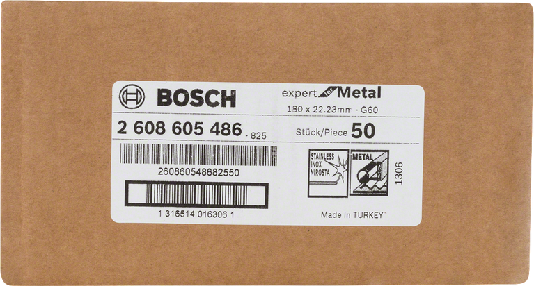 Tarcza ścierna fibrowa Bosch R444 Expert for Metal, ziarnistość 60.