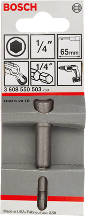 Klucz nasadowy Bosch 1/4 cala z trzpieniem sześciokątnym 65 mm.