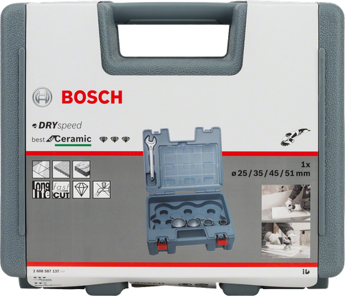 Zestaw 4 diamentowych frezów DrySpeed ​​Bosch do ceramiki.